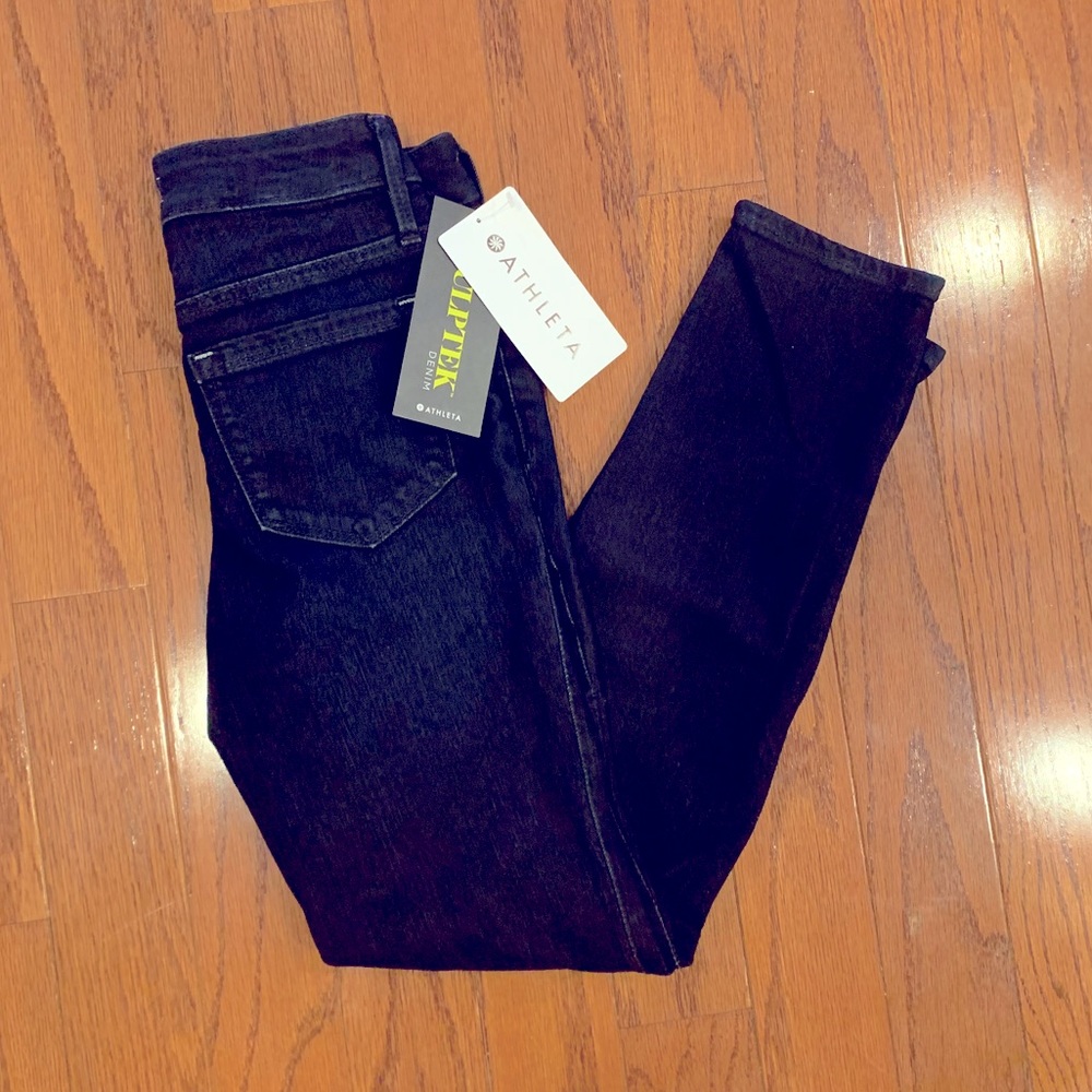 NWT Athleta Sculptek dark skinny jeans size 2P